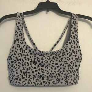 ATHLETA leopard print sports bra grey and black small